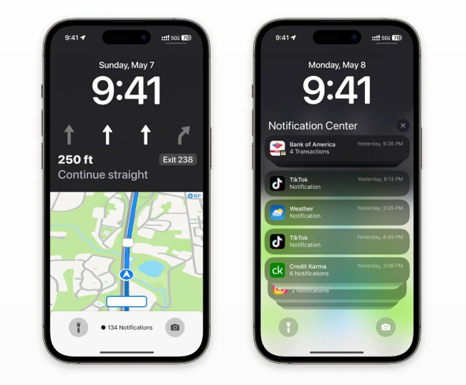 辽宁苹果维修服务分享iOS17锁屏地图导航半屏显示长什么样 